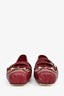 Gucci Burgundy Leather Horsebit Ballerina Flats Size 37