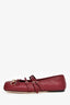 Gucci Burgundy Leather Horsebit Ballerina Flats Size 37