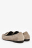 Brunello Cucinelli Taupe Suede Pointed Toe Flats with Beaded Detail Size 38.5