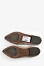 Brunello Cucinelli Taupe Suede Pointed Toe Flats with Beaded Detail Size 38.5