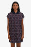 Hermès Navy Blue/Red Printed Polo T-Shirt Dress Size 36