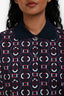 Hermès Navy Blue/Red Printed Polo T-Shirt Dress Size 36