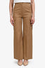 Max Mara Brown Cargo Wide Leg Pants With Leather Buckle Detail Size 4 US