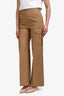 Max Mara Brown Cargo Wide Leg Pants With Leather Buckle Detail Size 4 US