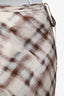 Proenza Schouler White Label Blue/Brown Check Midi Skirt Size 8