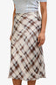 Proenza Schouler White Label Blue/Brown Check Midi Skirt Size 8