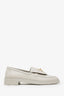 Pre-Loved Chanel™ Grey Quilted Leather Tab CC Turnlock Loafers Size 38.5