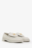 Pre-Loved Chanel™ Grey Quilted Leather Tab CC Turnlock Loafers Size 38.5