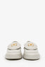 Pre-Loved Chanel™ Grey Quilted Leather Tab CC Turnlock Loafers Size 38.5