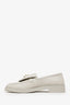 Pre-Loved Chanel™ Grey Quilted Leather Tab CC Turnlock Loafers Size 38.5