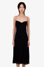 Reformation Black Midi Tie Strap With Slit Dress Size 8