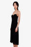 Reformation Black Midi Tie Strap With Slit Dress Size 8
