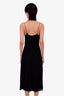 Reformation Black Midi Tie Strap With Slit Dress Size 8