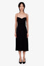 Reformation Black Midi Tie Strap With Slit Dress Size 8