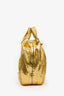 Valentino Gold Snake Embossed Leather Tote Bag
