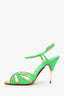 Christian Louboutin Green/Gold Patent Leather Heeled Sandals Size 40