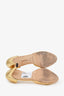 Manolo Blahnik Gold Embossed Leather Buckle Heels Size 41
