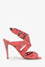 Manolo Blahnik Pink Suede Strappy Heeled Sandals Size 40