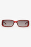 Christian Dior Vintage Red Rectangle Sunglasses