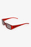 Christian Dior Vintage Red Rectangle Sunglasses