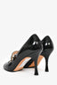 Manolo Blahnik Black Patent Leather Peep Toe Mary Jane Heels Size 37.5