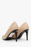 Pre-Loved Chanel™ Beige/Black Cap Round Toe Pumps Size 39