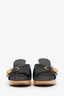 Pre-Loved Chanel™ Vintage Black Patent Leather Wood Buckle Slide Sandals Size 40.5