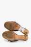 Pre-Loved Chanel™ Vintage Black Patent Leather Wood Buckle Slide Sandals Size 40.5