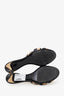 Pre-Loved Chanel™ Black/Beige Leather Open Toe CC Kitten Heel Sandals Size 40