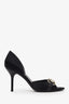 Gucci Black Satin Crystal Horsebit D’Orsay Pumps Heels Size 8
