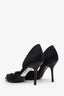Gucci Black Satin Crystal Horsebit D’Orsay Pumps Heels Size 8