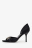 Gucci Black Satin Crystal Horsebit D’Orsay Pumps Heels Size 8