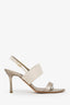 Pre-Loved Chanel™ Gold Metallic Leather/Canvas Slingback Heels Size 40