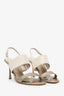 Pre-Loved Chanel™ Gold Metallic Leather/Canvas Slingback Heels Size 40