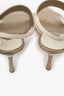 Pre-Loved Chanel™ Gold Metallic Leather/Canvas Slingback Heels Size 40