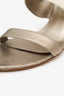 Pre-Loved Chanel™ Gold Metallic Leather/Canvas Slingback Heels Size 40