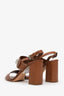 Prada Brown Leather Turnlock Double Band Sandals Size 39.5