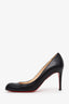 Christian Louboutin Black Leather Round Toe Pumps Size 39
