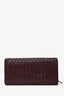 Bottega Veneta Burgundy Leather Intrecciato Long Wallet