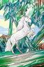 Hermès Green Silk 'La Vallés De Cristal' Scarf 90