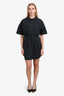Isabel Marant Etoile Dark Grey Cotton Short Sleeve Utility Button Down Dress Size 44