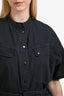 Isabel Marant Etoile Dark Grey Cotton Short Sleeve Utility Button Down Dress Size 44