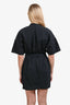 Isabel Marant Etoile Dark Grey Cotton Short Sleeve Utility Button Down Dress Size 44