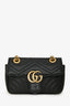 Gucci Black Lambskin Matelasse Small GG Marmont Double Chain Shoulder Bag