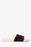 Gucci Navy/Red Velvet GG Logo Slides Size 38