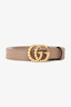 Gucci Beige Leather Faux Pearl GG Marmont Small Belt Size 95/38