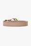 Gucci Beige Leather Faux Pearl GG Marmont Small Belt Size 95/38