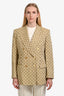 Gucci Beige Canvas Double Breasted Blazer Size 46