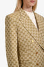 Gucci Beige Canvas Double Breasted Blazer Size 46