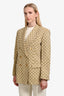 Gucci Beige Canvas Double Breasted Blazer Size 46